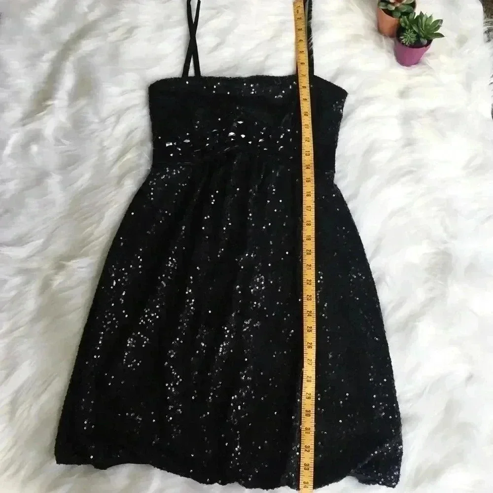 Jessica McClintock Black Sequin Bubble Dress - Picture 4 of 8